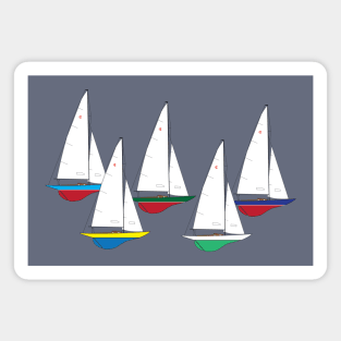 International One Design - IOD - Sailboats Racing Magnet